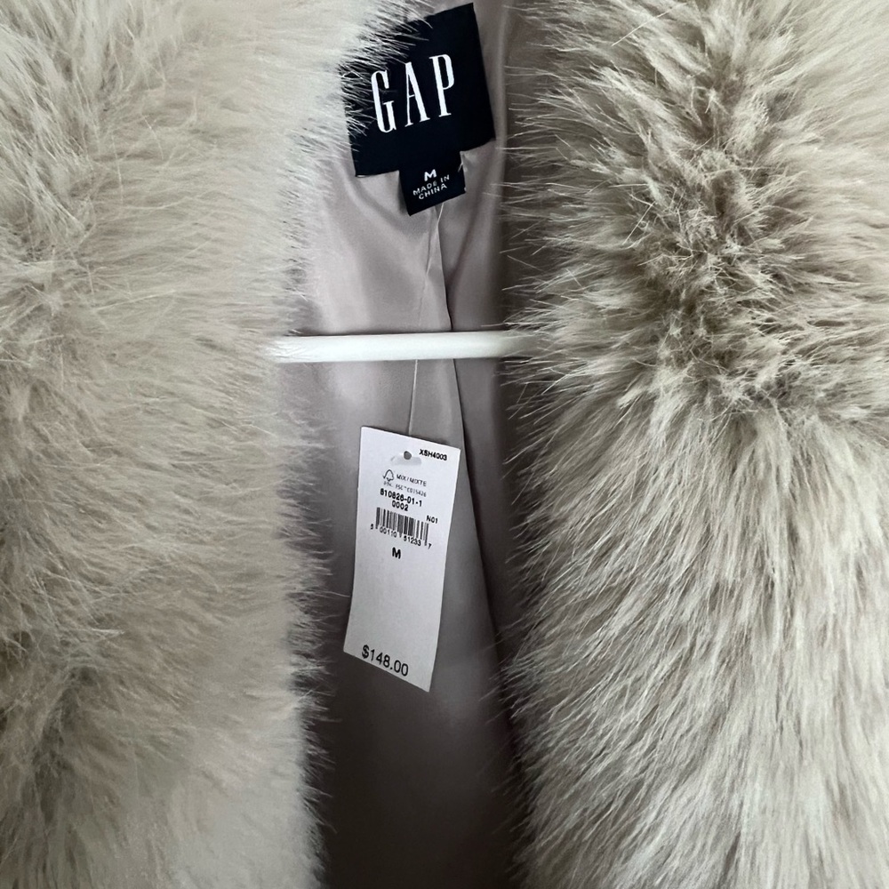GAP Cream light grey Teddy fur Jacket - Picture 3 of 5